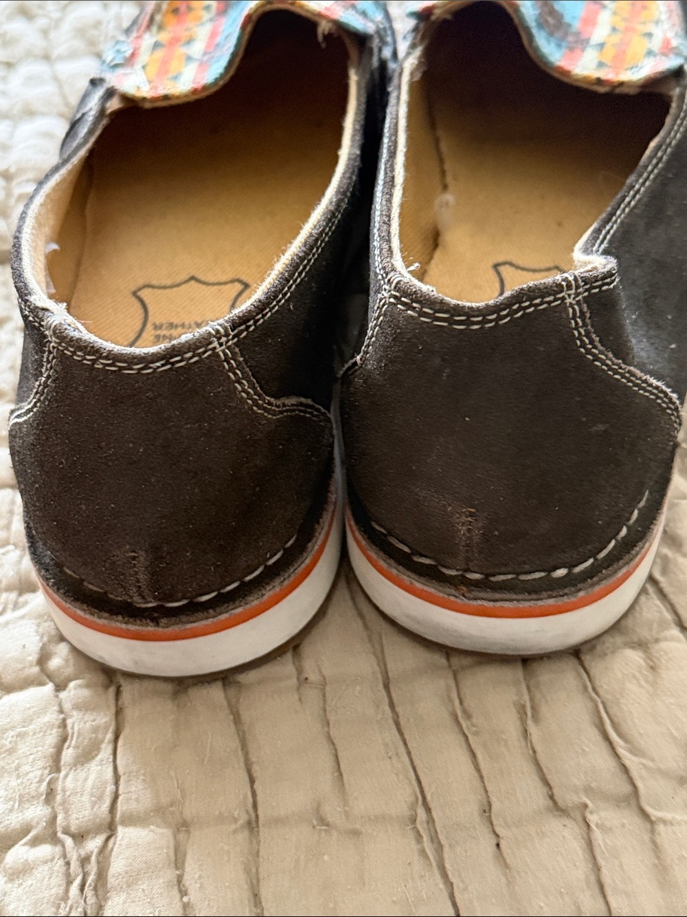 Myra Multicolor Aztec Canvas & Brown Leather Slip-On Loafers size 7 - Picture 5 of 17